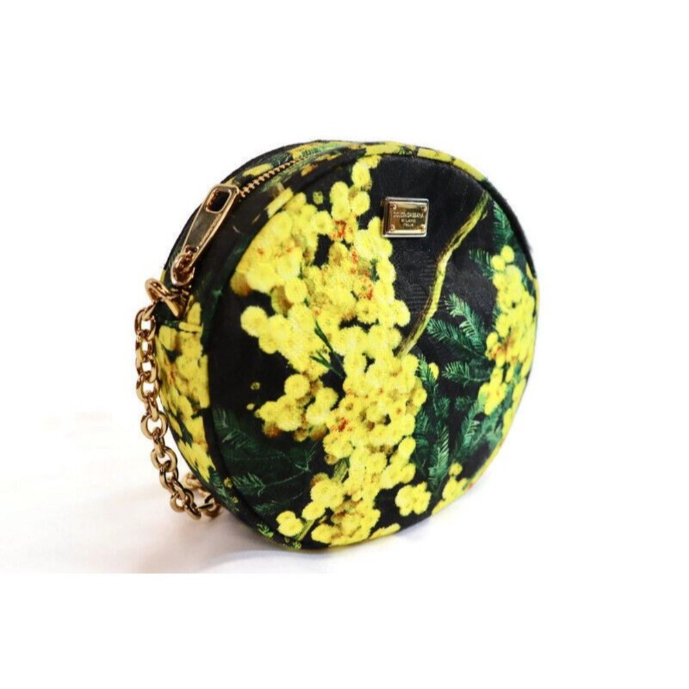 DOLCE & GABBANA Miss Glam - Round Crossbody Floral Print Fabric Bag